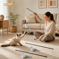 Famipet Fabricant – Nouveau jouet interactif pour chat avec design d'oiseaux amusant, bâtonnet de chaton personnalisé avec herbe à chat