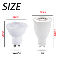 Ampoule LED GU10 directe d'usine sans scintillement Dimmable 220V 5W 7W 9W ampoule de projecteur de PC en aluminium blanc froid chaud pour l'éclairage à la maison