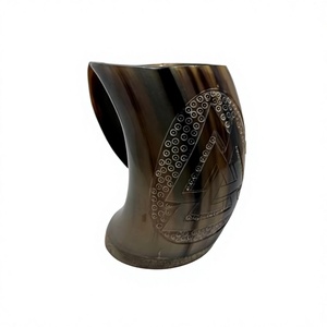 Mug à boire artisanal en corne de buffle, étanche, forme naturelle, poli, artisanat rustique, objet d'art, objet de collection, durable, antique - Product Image 4