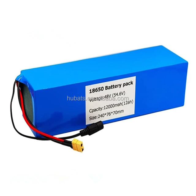 48V 12Ah Ebike Battery Pack Waterproof PVC Electric Bike Li-ion 18650 13S4P Battery Pack with BMS