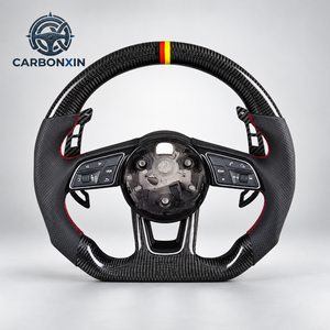 Volant de voiture en fibre de carbone forgé à fond plat pour Audi A4 B8 B8.5 Q5 A6 C7 C7.5 2011 2012 2013 2014 2015 2016 - Product Image 1