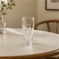 Verre à highball transparent à motif diamant gaufré, fond épais, idéal pour les jus et les boissons quotidiennes – Nouveauté très prisée