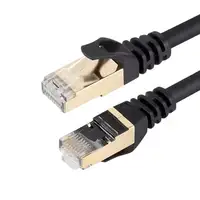 Vergulde Sstp Cat7A Ethernet Kabel Kat 7 Patch Cord Platte Rj45 Cat7 Patch Kabel 3M 25 Ft 100ft kat 7 Plug Netwerk Kabel Prijs