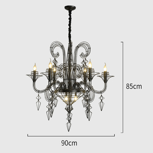 Lustre baroque de style nordique moderne pour salon, villa <span class=keywords><strong>vide</strong></span>, escalier créatif, designer français, grande maison artistique - Product Image 5
