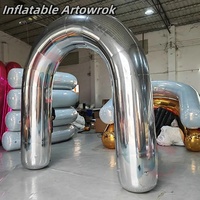 Ballon miroir gonflable double couche en PVC, imperméable et durable, réfléchissant, pour décoration d'événements de mariage, arche miroir