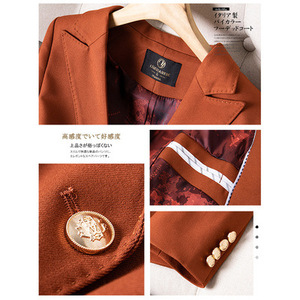 Women's Blazer Polyester Woolen Full Sleeve Anti-Wrinkle Winter Formal Wear Slim Fit Professional Elegant Office Outfit - Product Image 3