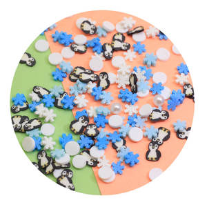 ไข่มุกเกล็ดหิมะผสมดินโพลิเมอร์สำหรับฤดูหนาวสีขาวและสีน้ำเงิน - Product Image 4