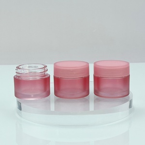 Empty Cosmetic Packaging Low MOQ Factory Direct Sale Gradient pink <b>Plastic</b> <b>Jar</b> Lipstick Balm 10g 20g pink <b>Jar</b> - Product Image 4