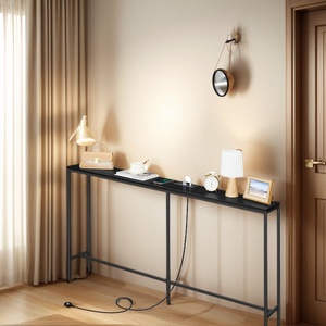 โต๊ะคอนโซลแบบหมุนได้59นิ้ว2ช่อง USB พอร์ตป้องกันปลายสำหรับวิลล่าโรงแรมอพาร์ทเมนต์ห้องอาหารห้องนั่งเล่นใช้ - Product Image 1