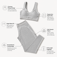 Ensemble de fitness personnalisé 4 pièces pour femme, vêtements de sport respirants et à séchage rapide, tenue d'entraînement, ensembles de gym pour femmes