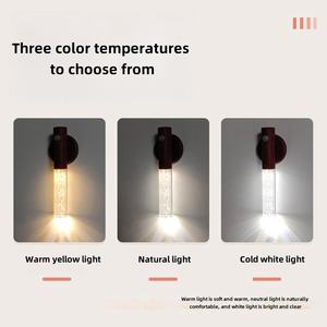 Three Modes LED Night Light USB Charging Wall <strong>Lamp</strong> Intelligent Human Body Sensing <strong>Wood</strong> Grain Stick Corridor <strong>Lamp</strong> Bedroom - Product Image 5