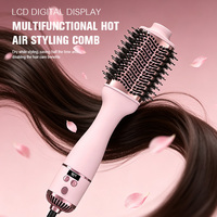 Brosse à air chaud SMET avec écran LCD, sèche-cheveux électrique 1000W, peigne volumisant et lissant, outil de coiffage par séchage à l'air