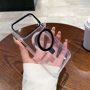 Funda Magnética Mate Transparente de Acrílico Antigolpes con Soporte Metálico para Lentes, para iPhone 17, 17 Air, 16, 15, 14, 13, 12 Pro Max - Product Image 4