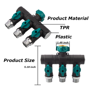 Conector divisor de latón de 3 vías de alta resistencia para manguera de jardín, grifo exterior de rotación de 360 grados, Material plástico de cierre de Metal - Product Image 2