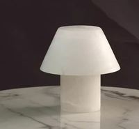Lampe de table HZX moderne en onyx naturel, surface en marbre poli flexible, finition adoucie, pour intérieur/extérieur, batterie pour chambre à coucher, villa