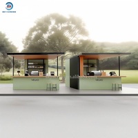 Kiosque à café modulaire préfabriqué commercial personnalisable en conteneur avec design de toit à baldaquin