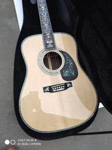 Guitarra Acústica de Cocobolo Macizo con Incrustaciones de Abulón de Lujo Hecha a Mano con Estuche Rígido, Logotipo Personalizado Disponible - Product Image 3