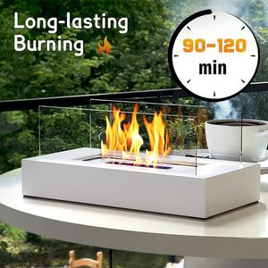 Chimenea <span class=keywords><strong>de</strong></span> <span class=keywords><strong>Etanol</strong></span> Rectangular para Mesa, Chimenea Portátil para Exteriores, Calentador y Lámpara <span class=keywords><strong>de</strong></span> Llama, Decoración Moderna para el Hogar - Product Image 1