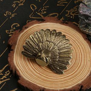 Ornamen patung merak kuningan, mainan simulasi ornamen rumah merak kuningan - Product Image 3