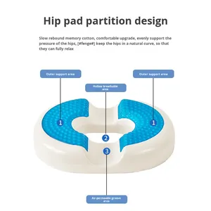 Tessuto 3D maglia Gel Memory Foam cuscino del sedile per le emorroidi sollievo donne in gravidanza rimovibile lavabile estate di circolazione dell'aria sedia - Product Image 2