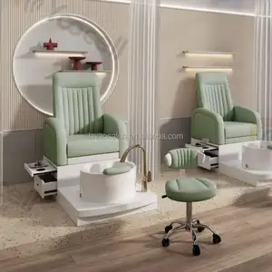 Chaise de massage spa pour les ongles des pieds, banc de luxe pour pédicure et manucure avec bol de pédicure