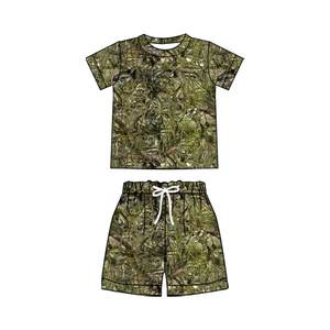 Preventa al por mayor: Conjuntos de verano para niños con estampado de camuflaje, MOQ 5, para hermanos pequeños, ropa nueva de seda de leche, precio de fábrica. - Product Image 4