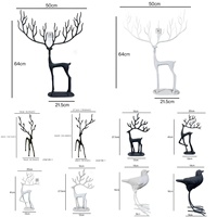 Ornements créatifs en fonte d'aluminium en forme d'elk, modernes, noirs et blancs, taille personnalisée, décoration de Noël, décoration d'intérieur, directement de l'usine
