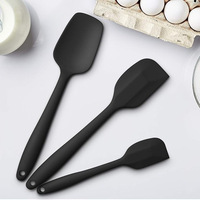 Lot de 3 spatules de cuisson en silicone de qualité alimentaire avec cœur en acier inoxydable, résistantes à la chaleur, pour four, grattoir à crème et mélangeur de gâteaux