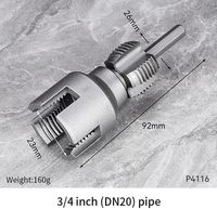 Outil de filetage de tuyaux détachable DN15/20/25, pour perçage de circuits imprimés, embouts hexagonaux en acier au chrome-vanadium 1/2'' 3/4'' 1'' pour eau PPR PVC MPP, garantie 3 ans