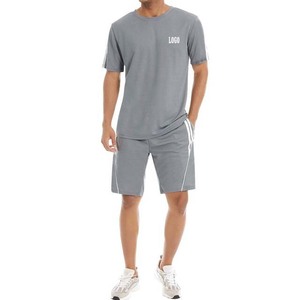 Conjunto de camiseta y pantalones cortos de dos piezas en blanco de alta calidad de algodón transpirable conjunto de pantalones cortos de verano personalizados de lujo de gran tamaño para hombre - Product Image 1