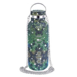 Botella de Agua/Vaso de Acero Inoxidable con Aislamiento al Vacío, Estilo Americano, con Diamantes de Imitación, 500 ml (17 oz), para Café, Jugo, Agua, Regalo de Navidad - Product Image 2
