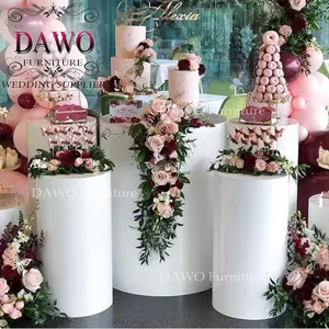 Wedding and party used cylinder white acrylic plinth stand