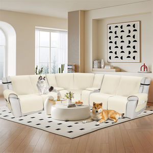 Funda Protectora <span class=keywords><strong>para</strong></span> Sofá a Rayas Blancas Crema, Resistente a los Arañazos de los Mascotas, Antideslizante, <span class=keywords><strong>para</strong></span> Protección de <span class=keywords><strong>Sofás</strong></span> Nuevos, Precio al por Mayor - Product Image 6