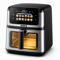 Friteuse à air visible haute puissance 2200W, grande capacité 10L, écran tactile, 12 menus prédéfinis, appareil de cuisson domestique 6-en-1