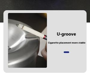 Cenicero moderno de acero inoxidable anticaídas y antimoscas Internet <span class=keywords><strong>Cafe</strong></span> & Restaurant Home Bar Logo Diseño creativo sin humo - Product Image 6