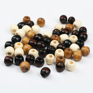 Wooden Beads 11x12mm Large Hole Round Natural Dyeing For DIY Bag Accessories - Product Image 2