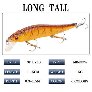 Nouvelle leurre de pêche Minnow 115mm 15g pour la pêche au bar en eau moyenne, fabriqué en Chine - Product Image 5