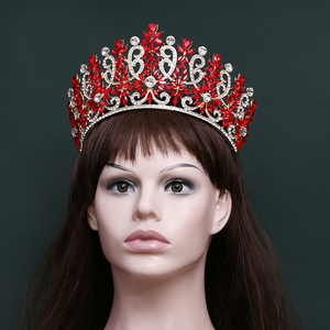 Moda europea americana barocca corona di cristallo festa di compleanno corona corona corona di nozze <span class=keywords><strong>da</strong></span> sposa - Product Image 3