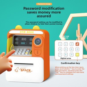 Hucha inteligente para niños con reconocimiento facial simulado Roll-in automático y <span class=keywords><strong>caja</strong></span> <span class=keywords><strong>de</strong></span> contraseña hecha <span class=keywords><strong>de</strong></span> plástico duradero - Product Image 4