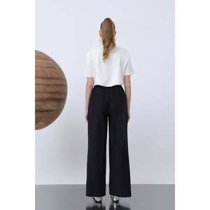 Pantalones Negros Básicos Plisados Elegantes para Mujer, para Oficina y Uso Diario, Ajuste Cómodo y Ligeros - Product Image 5