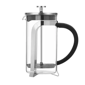 SEECIN Insulated Stainless Steel Holder and Borosilicate Glass French Press with Four Level Filter System Coffee Maker