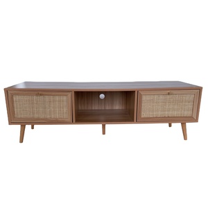 Moderno di lusso in tessuto di vimini in legno di vimini TV Stand in vero Rattan mobili per soggiorno o casa MDF pannello di legno Stand