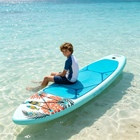 Planche de paddle gonflable Tropical Coral de 9'6'' pour adolescents, SUP junior extra large et stable de 31'', planche de stand up paddle de 5 pouces d'épaisseur