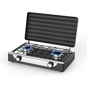 Réchaud de <span class=keywords><strong>camping</strong></span> portable à <span class=keywords><strong>gaz</strong></span> double brûleur avec éclairage LED et accessoires de table pour chien - Product Image 1