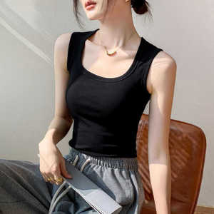 Débardeur blanc pour femmes été coton sans manches Cami Chic basique superposition ou vêtements autonomes - Product Image 2