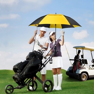 47/54/62/68 Inch Automatic Open Straight Truck Golf <b>Umbrella</b> Custom Logo Prints Black Fiberglass Frame Promotional Business - Product Image 1