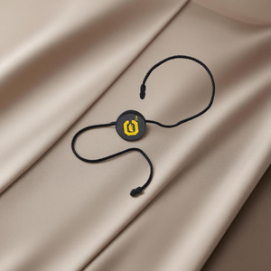 Wholesale Custom Design Polyester String Lock Hang Tag Embossed Logo Plastic Garment Tag for Shoes and Bags
