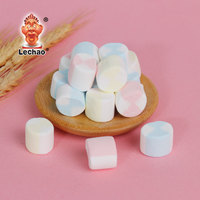 Fabricación de dulces de malvavisco navideño 20g Forma de rollo colorido Algodón de azúcar Delicioso dulce Snack Halal Marshmallow Bar