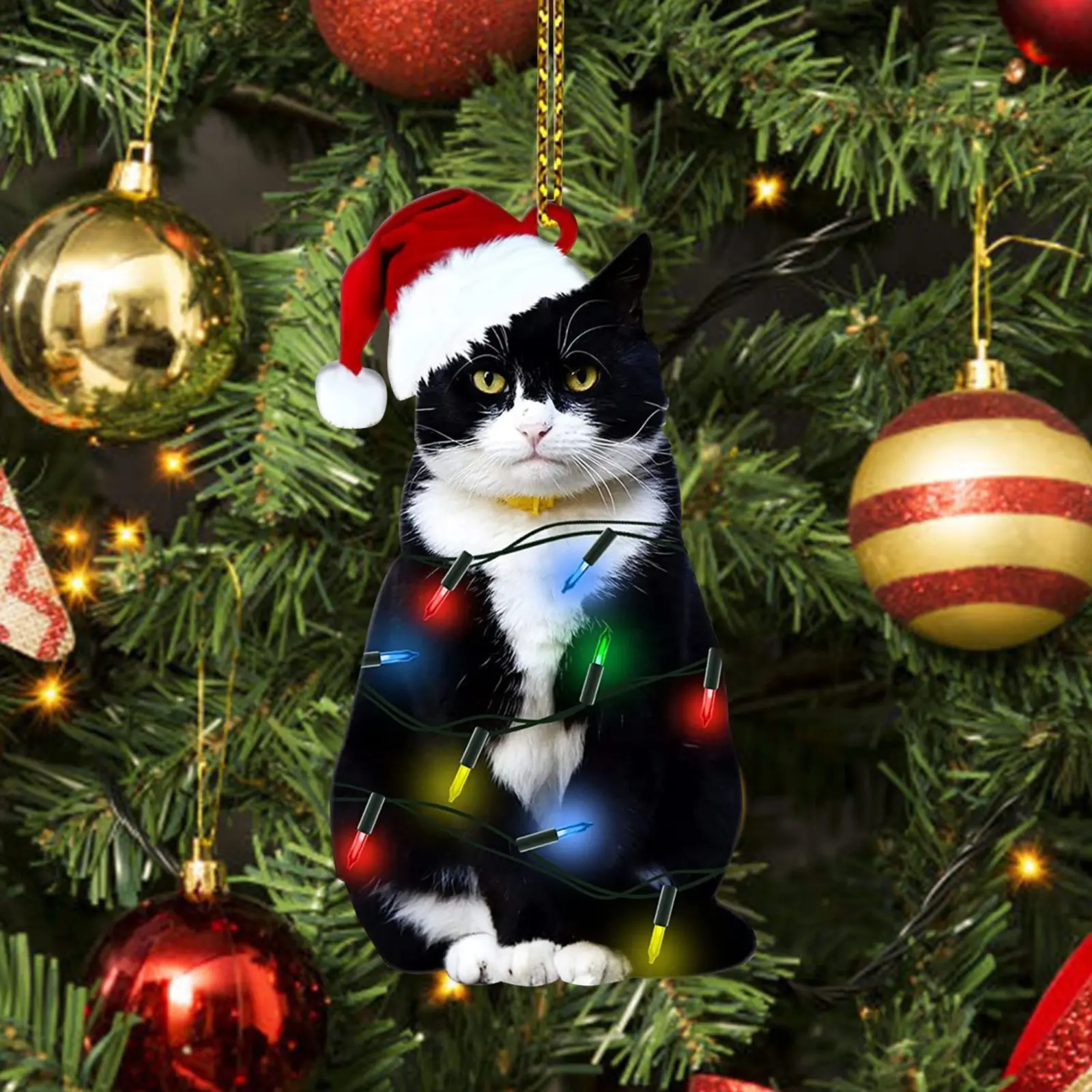 2024 акриловые рождественские украшения подвесные украшения подарок милая собака кошка Рождественская семья подвесная елка мультяшная подвеска 2023 подарки
