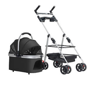 कई कार्यों को अलग करने योग्य पालतू स्टलर फोल्डेबल दोहरी व्हील शॉक अवशोषण पालतू वैगन - Product Image 3